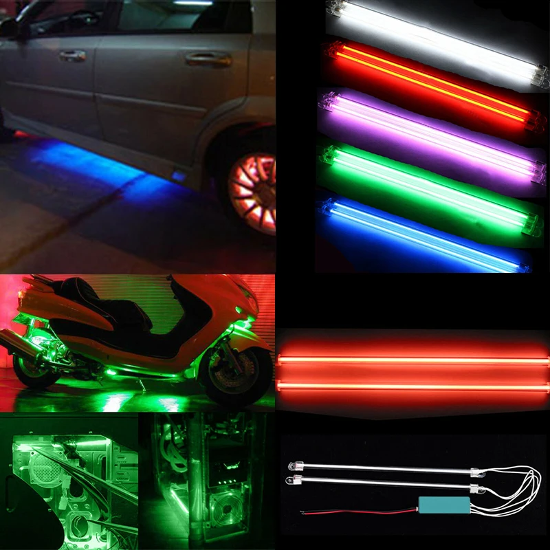 2PCS 15/30CM Car Undercar Underbody Neon Tube Light Interior Motorcycle Computer Case Car Styling Atmosphere Lamp Car Accessorie