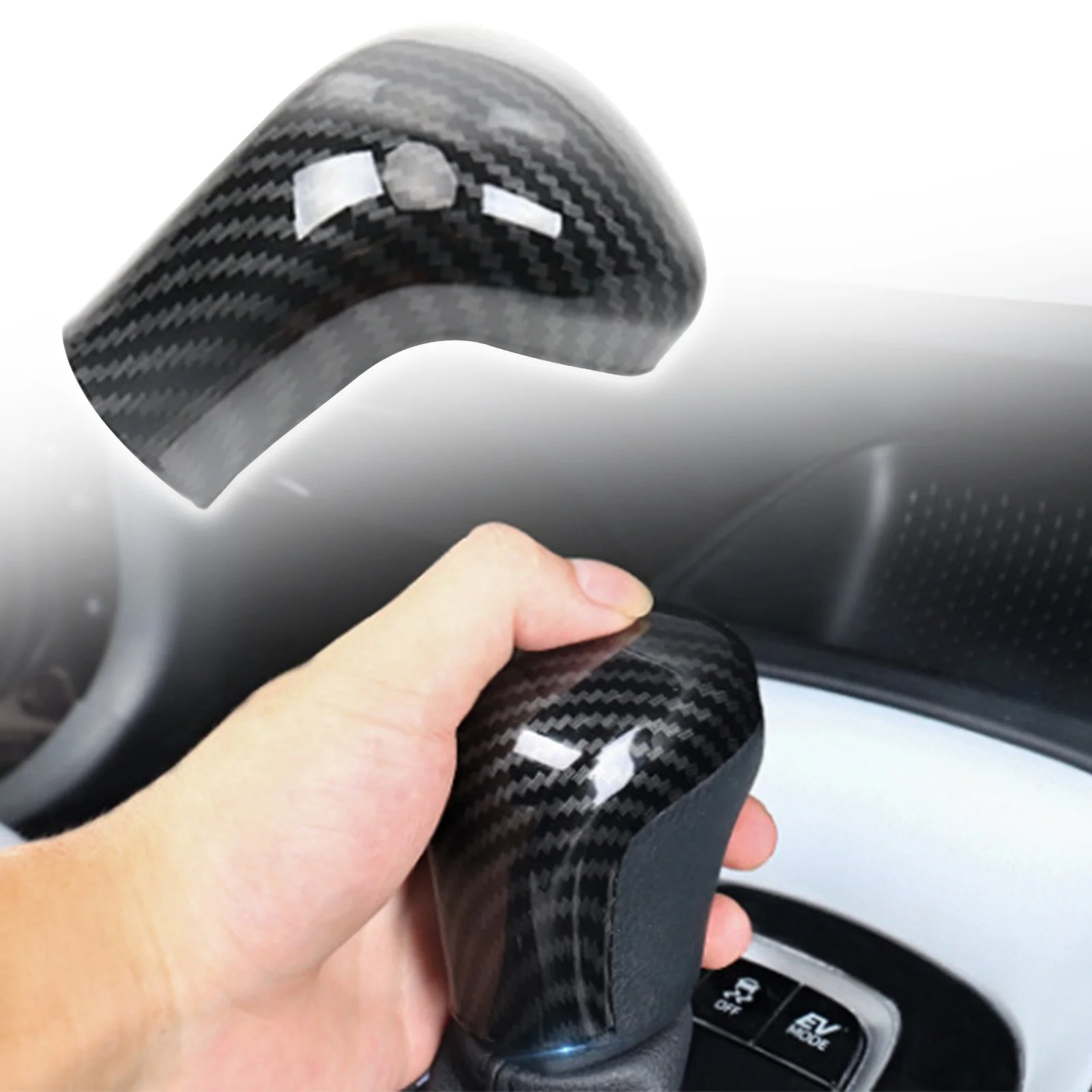 Sport Style Carbon Fiber Print Auto Gear Shift Knob Cover Trim for Toyota Camry 2018-2020 Avalon Corolla Hatchback 2019 2020