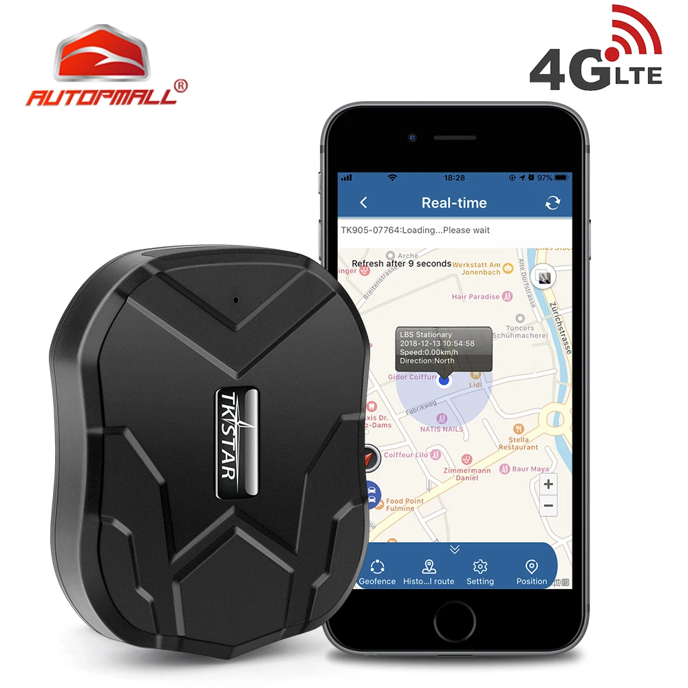 AUTOPMALL Car GPS Tracker 4G TKSTAR TK905 5000mAh Magnetico  4G GPS Tracker Car Waterproof Shake Alarm Free APP