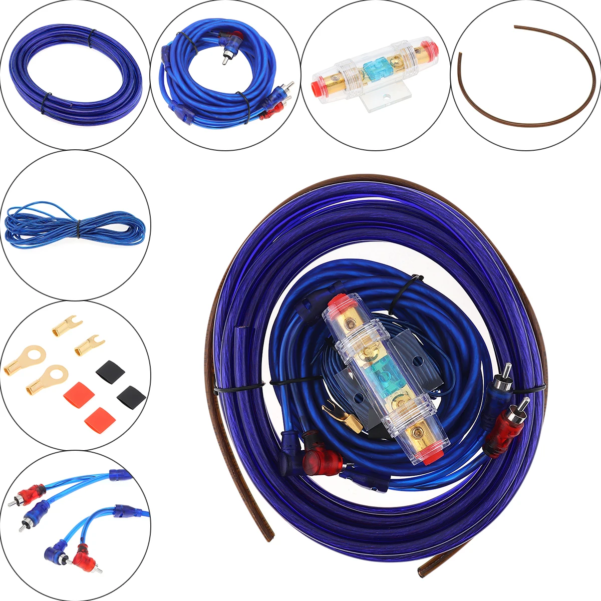 Universal 6 Gauge Amp Kit Amplifier Install Flexible Wiring Complete 4 Ga Installation Cables for Installer