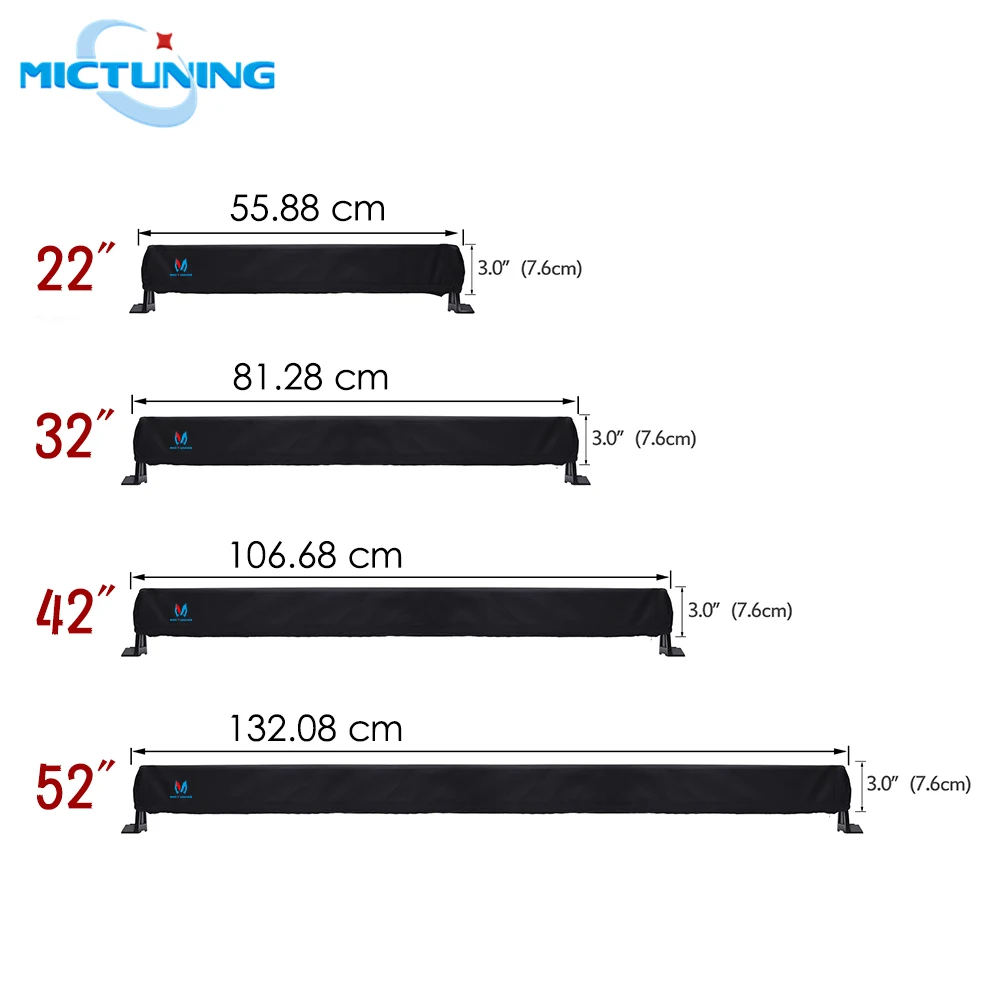 MICTUNING 22" 32'' 42'' 52'' Auto Universal Fitment Nylon Cover Straight Curved LED Light Bar Premium Protective Gear Sleeve Bag
