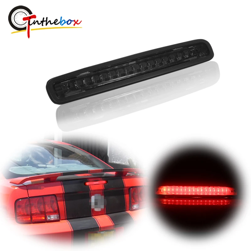 Gtinthebox 1PC Super Bright Smoked/Red Lens Red LED Third 3rd Brake Light For 2005-2009 Ford Mustang Tail Light Stop Light 12V