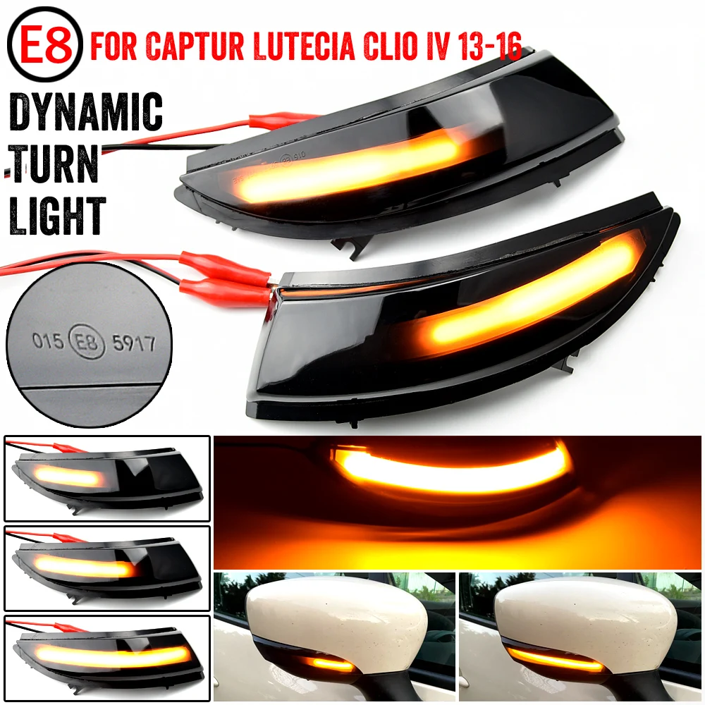 For Renault Clio IV MK4 Captur J87 Dynamic LED Turn Signal Light Side Wing Mirror Indicator Directly Replace Original OEM
