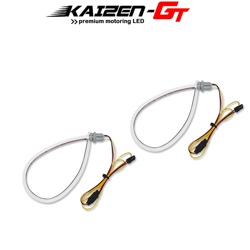 2PCS Switchback White / Amber Illuminating Headlight LED Strips DRL Turn Signal Lights Retrofit For 2013-2015 Honda Accord sedan