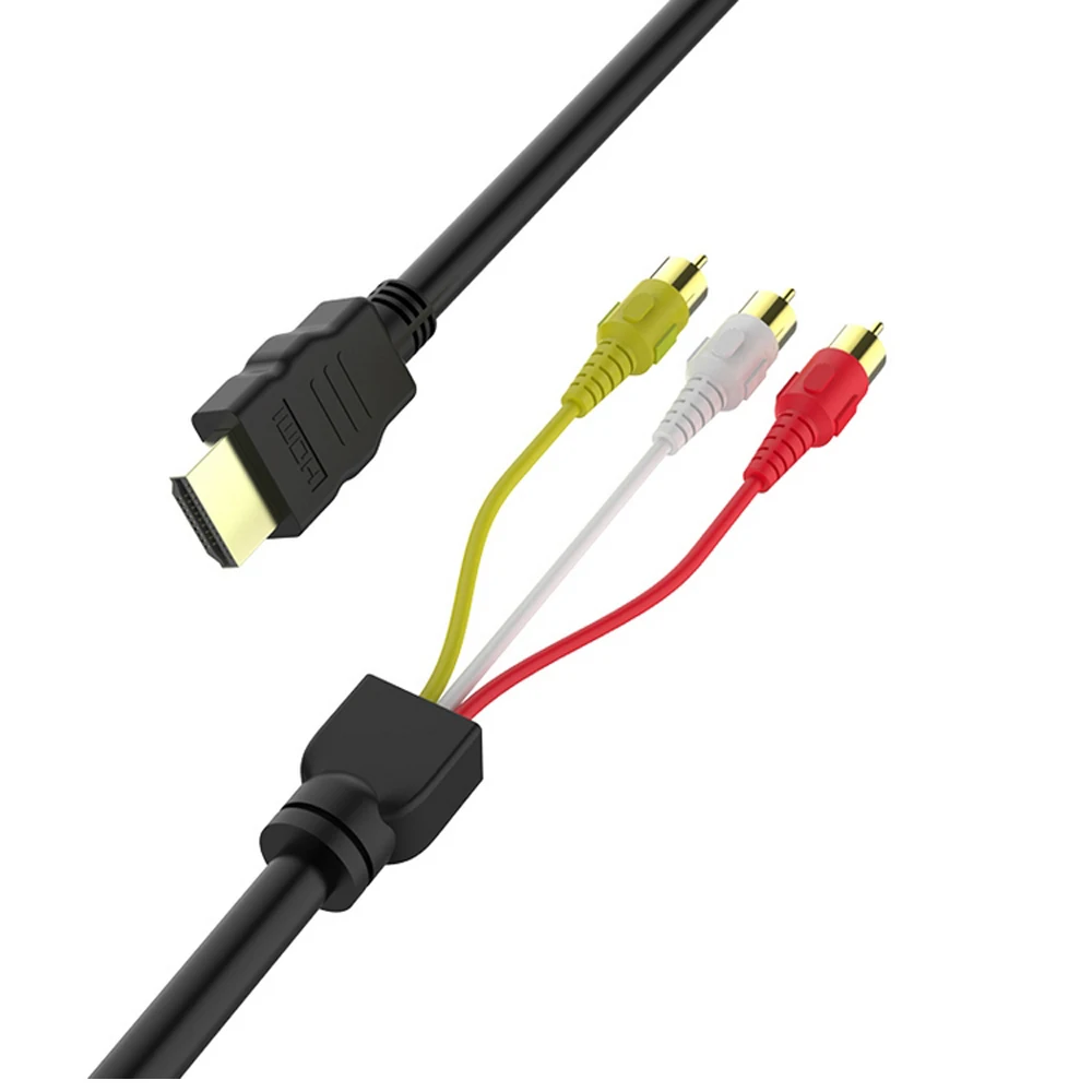 HDMI Male To 3 RCA AC Cable Cord Adapter Cable Cord Transmitter No Signal Conversion Function