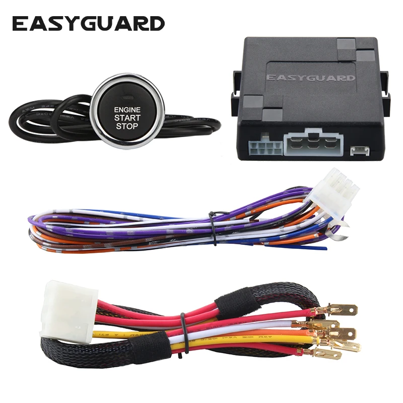 EASYGUARD Car engine start stop button remote engine start optional for automatic car can work with car original remote control