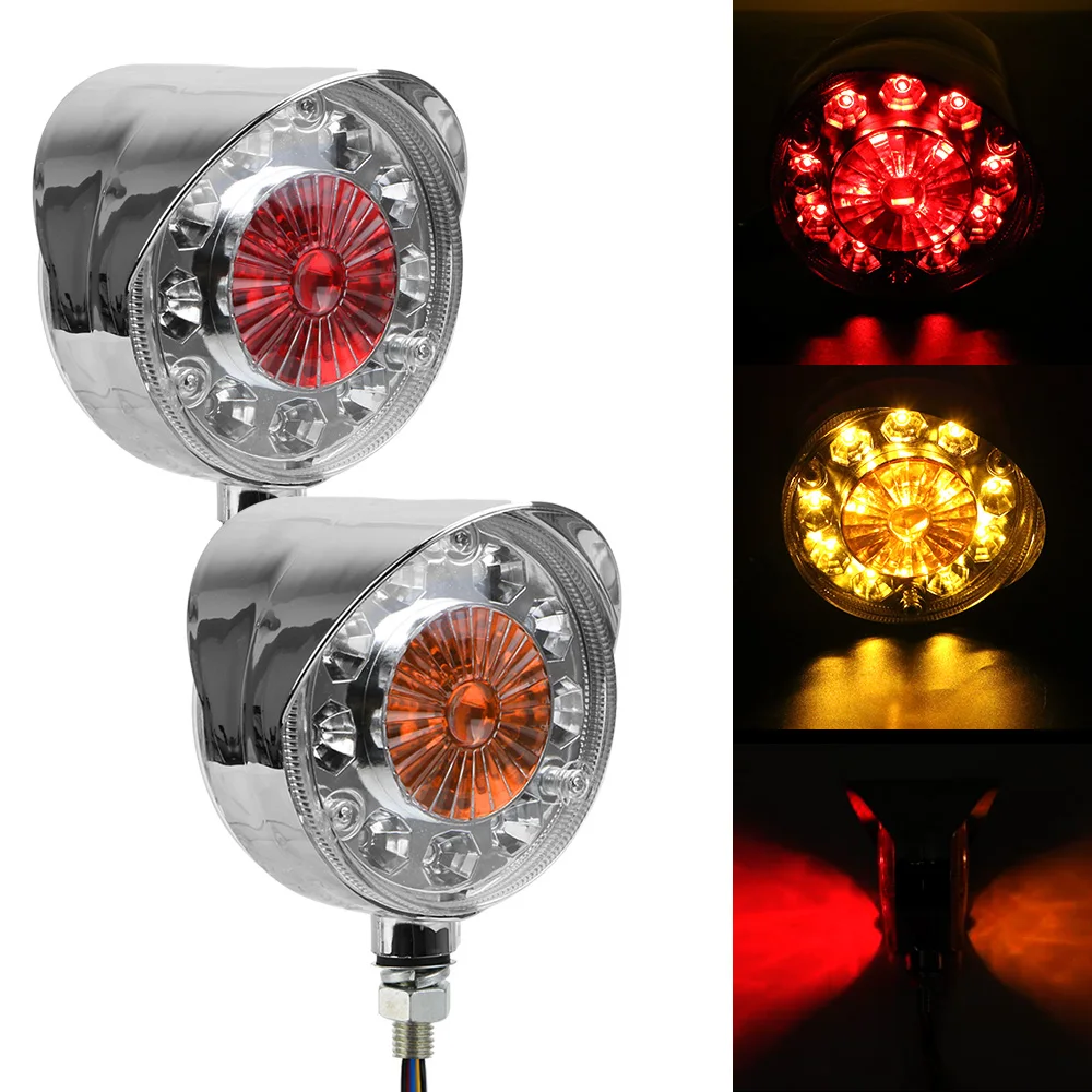 Red/Yellow Double face Stop Light 24V for Trucks Cars Trailers Tractors Buses Boat LED Turn Signal Lights Side Marker Lights