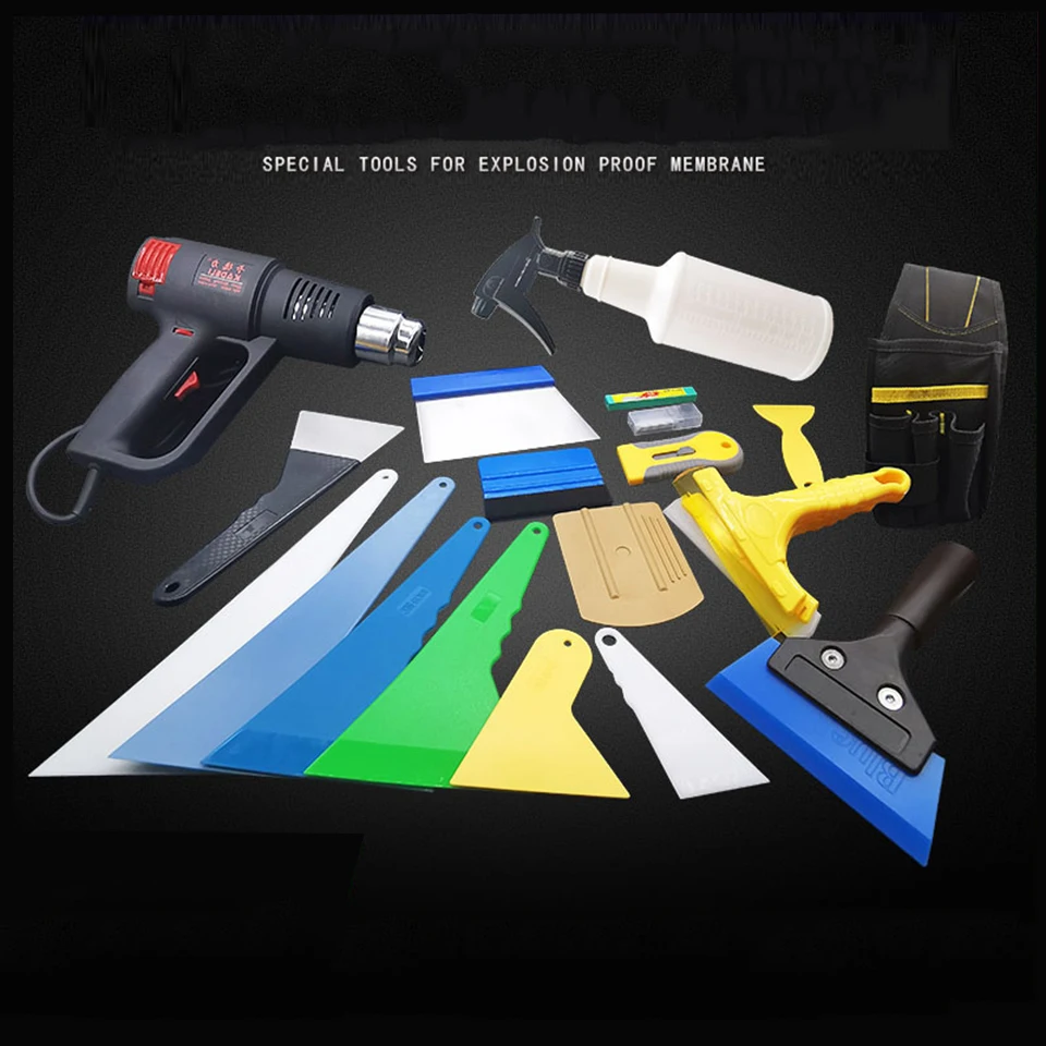 Vehicle Vinyl Wrap Window Tint Film Tool Kit For Car Wrapping Installation Include Heat Gun,Quick Foot, Film Cutter etc KDL-10