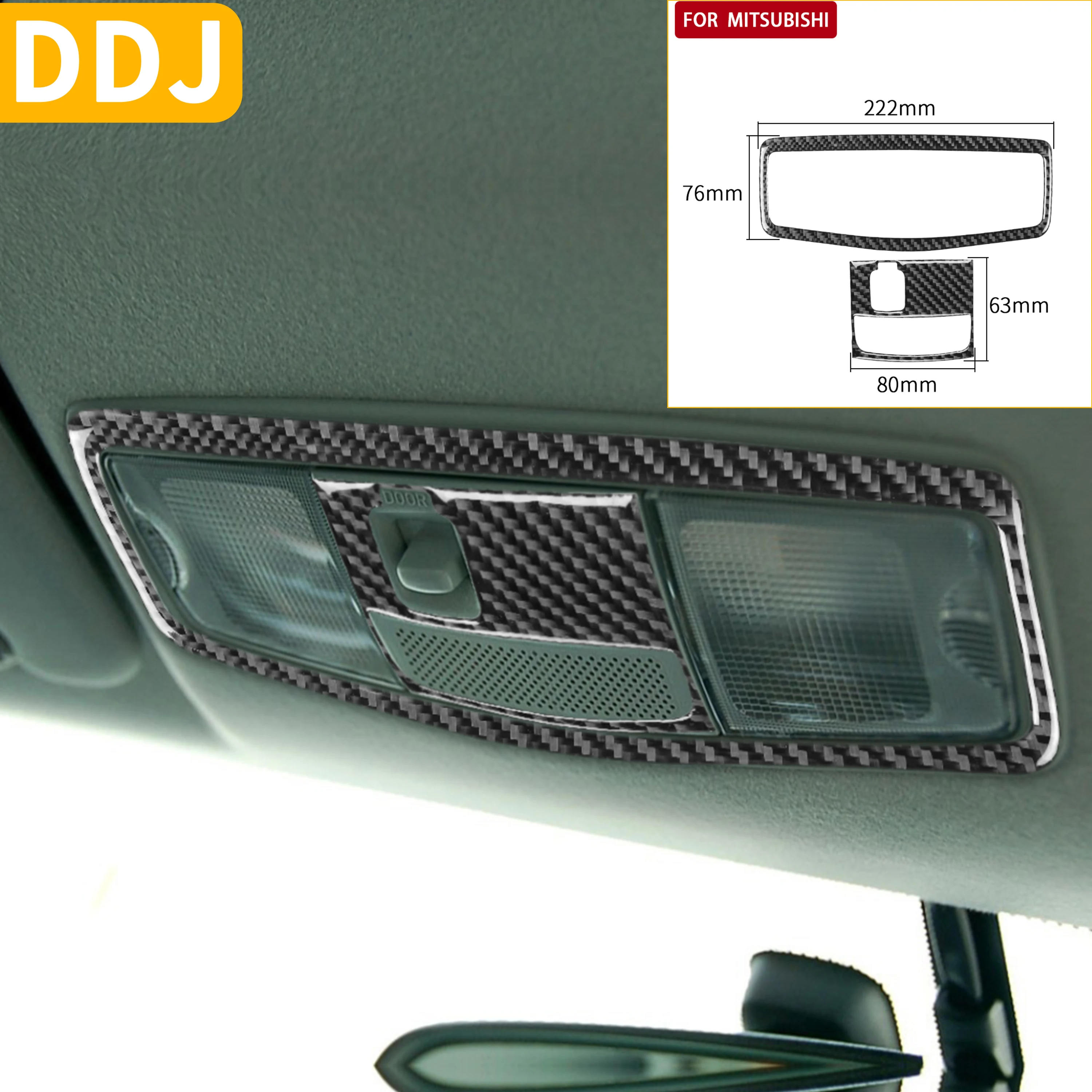For Mitsubishi Lancer EVO X MR 2008-2015 Overhead Accent Reading Light Panel Frame Carbon Fiber Sticker Trim Car Accessories