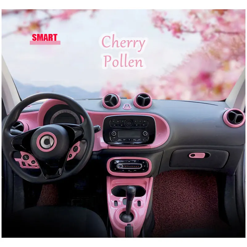 Car Center Console Decorative Shell Trunk Handle Steering Wheel Sticker For Smart Fortwo Forfour 453 Accessories Modification