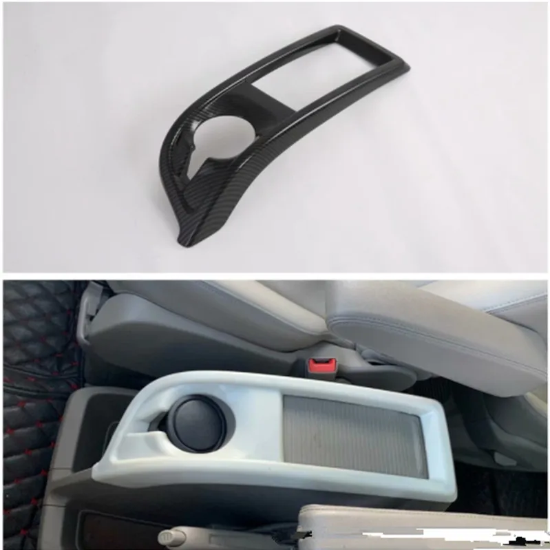 Carbon Fiber Style ABS Car Inner Water cup Holder Gear Handbrake Cover Trim Fit For  Ford Tourneo Custom 2016