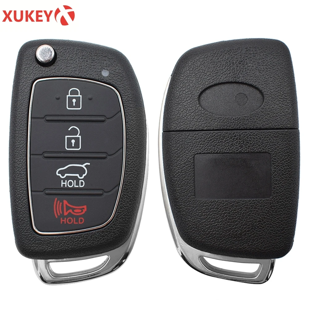 4 Buttons Remote Key Case Shell For Hyundai Santa fe Sonata Tucson Fob Smart Car Key Replacement Repair Kit Key Blade 2013-2019