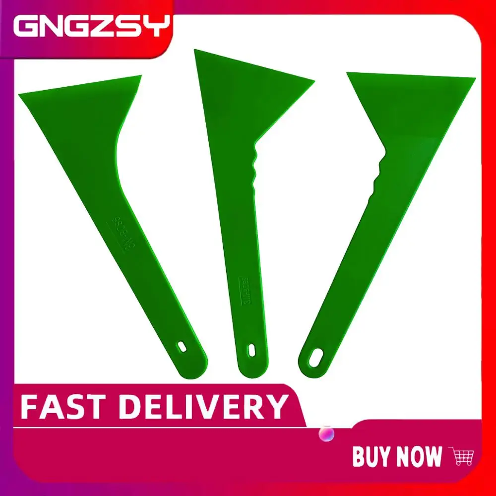 Handle Plastic Squeegee Carbon Fiber Film Vinyl Car Wrap Tool Glass Car Cleaning Tool Brush Floor Window Tint Clean Scraper B73