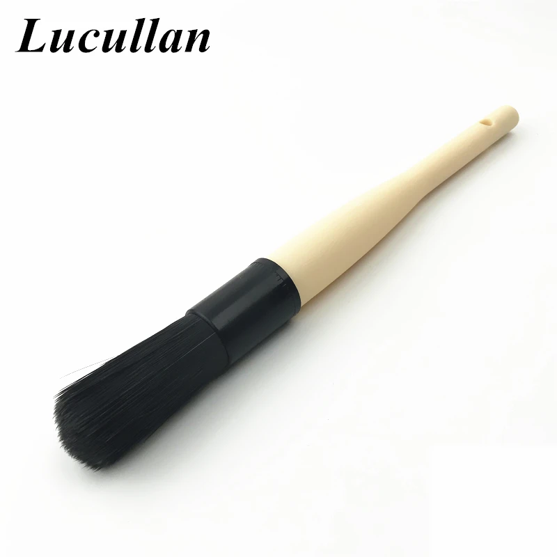 Lucullan Car Detailing Factory Tools For Rims,Doors,Interior 2 Colors Soft and Hard Bristle Auto Motorcycle Brushes