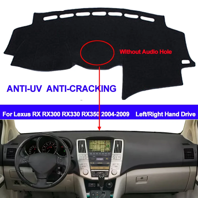 Car Dashboard Cover For Lexus RX RX300 RX330 RX350 2004 - 2008 2009 Without Audio Hole Dash Mat Carpet Cape Sun Shade Dashmat