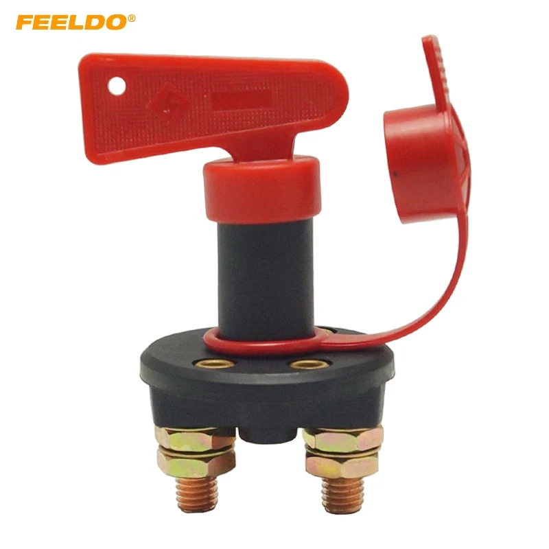 FEELDO DC12V-24V Car Truck Boat Battery Power Kill Switch Vehicle Cut Off Disconnect Isolator with Removable Key #AM5702