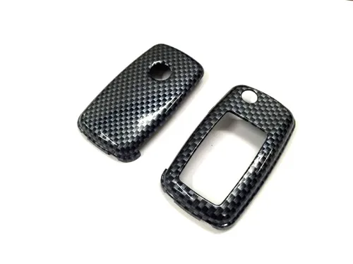 Remote Flip Key Cover Case Skin Shell Cap Fob Protection carbon fiber print for VW MK6 SEAT SKODA