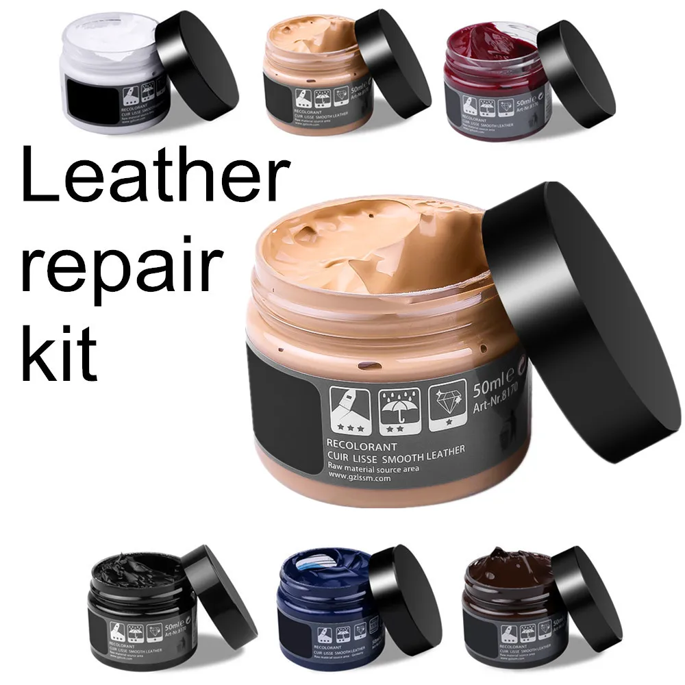 Cream style leather repair kit Car seat color restoration tool fix scratch crack rips recoloring shoes clothes sofa scrach set
