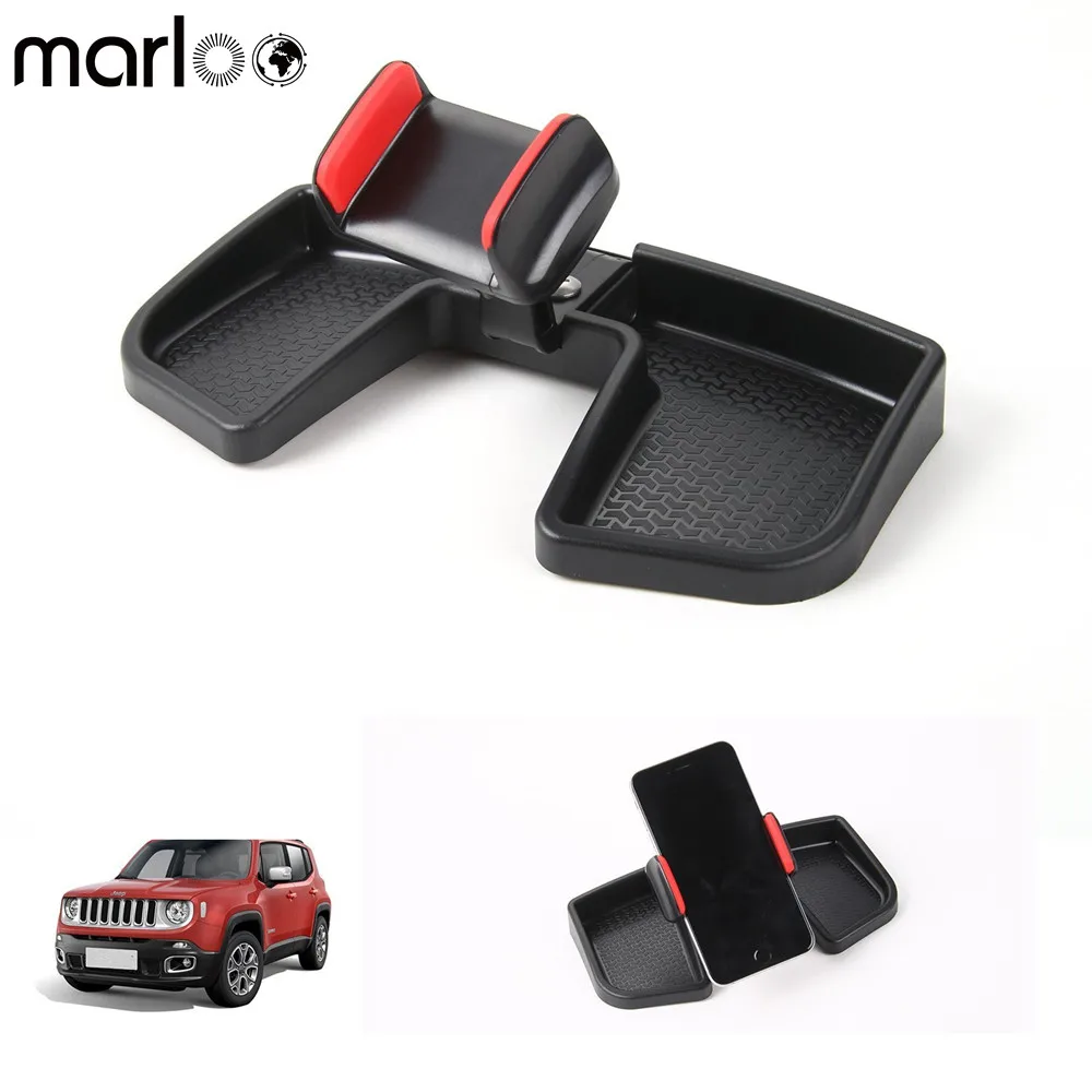 Marloo Car Dash Cell Phone Holder With ABS Storage Box 360 Degree Rotate GPS Bracket Auto Mobile Holder  For Jeep Renegade 15-17