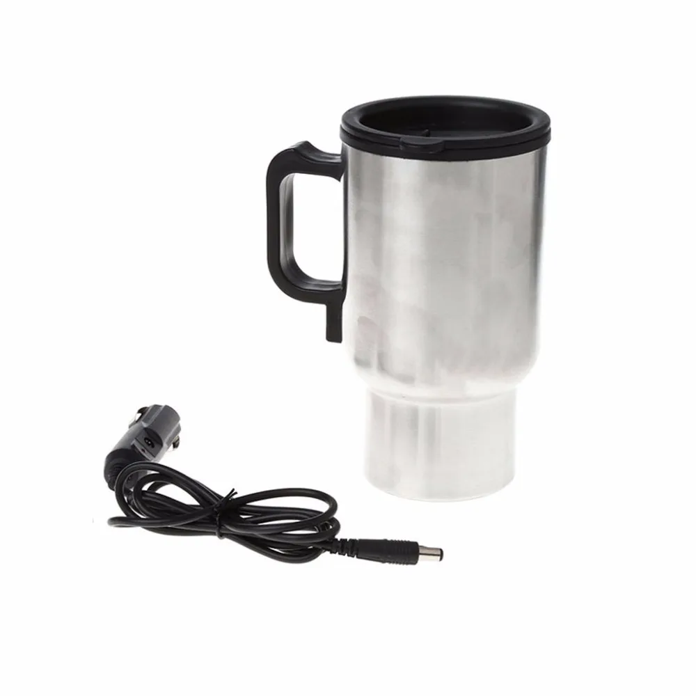12V 450ml Car Heating Cup Stainless Steel Travel Electric Kettle Insulated Heated Thermos Mug Auto Electrical Appliances