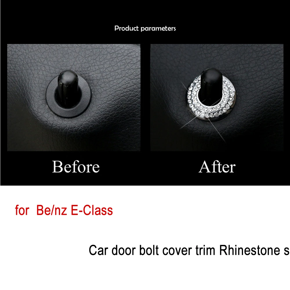 Personality Car door bolt cover trim Rhinestone sequin Button lid decoration decal sticker for Me/rcedes/Be/nz E/class