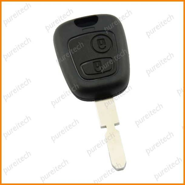 PREISEI 10pieces/lot With Logo 2 Buttons car remote key blanks custom fobs for peugeot 406 car Key Replacements