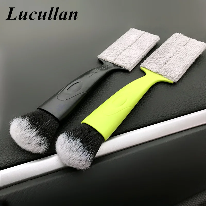 Lucullan Double Side Multi-function Interior Cleaning Brushes Car Wash Tools For Air Conditioning Panel Gap Dusting Remove