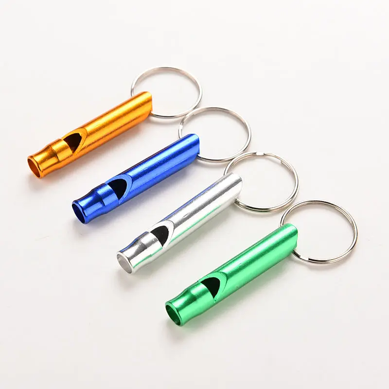 1Pcs Multifunctional Aluminum Emergency Survival Whistle Keyring For car keyrings Outdoor Sport Tools Training whistle