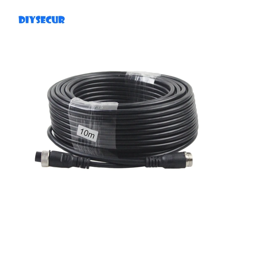 DIYSECUR 5m/10m/15m/20m Waterproof 4pin Connector Extension Cord Power / Video / Signal Cable for Bus / Truck / Car Reversing