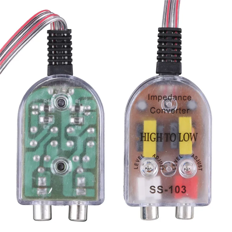 1PC Universal 12V RCA Car Stero Radio Converter Speaker High To Low Amplifier Audio Impedance Converter High Quality C45