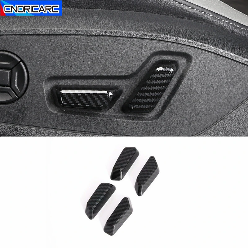 Carbon Fiber Color Car Styling Seat Adjustment Buttons Frame Decoration Cover Trim For Audi Q3 2019 Interior Accessories Sticker