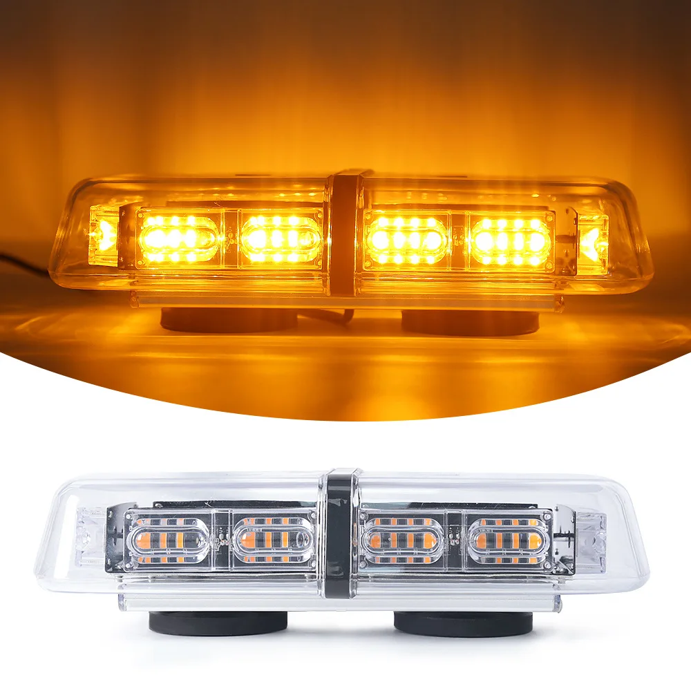 Amber red blue white 48 LED Roof Top Strobe Lights Emergency Hazard Warning Safety Flashing LED Mini Bar Strobe Light for Truck