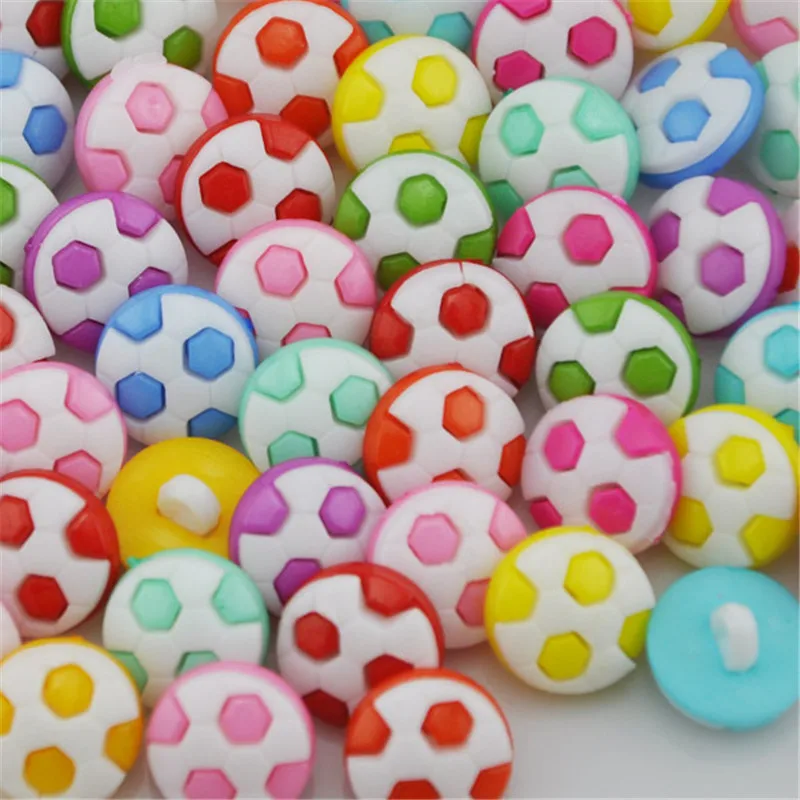 50pcs fashion mix colors cute football Baby/Kid's Backholes Sweing buttons PT71