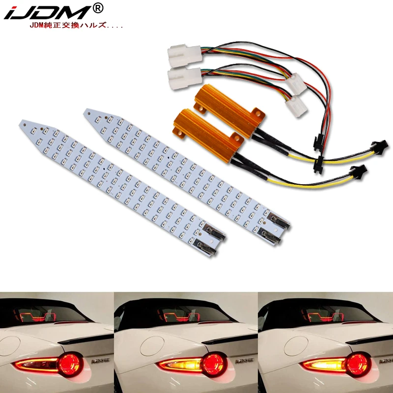 iJDM For Mazda MX-5 MK4 ND 2016-2021 Full LED Amber Red Sequential Dynamic Tail Turn Signal Light Rear Taillamp Kit Canbus 12V
