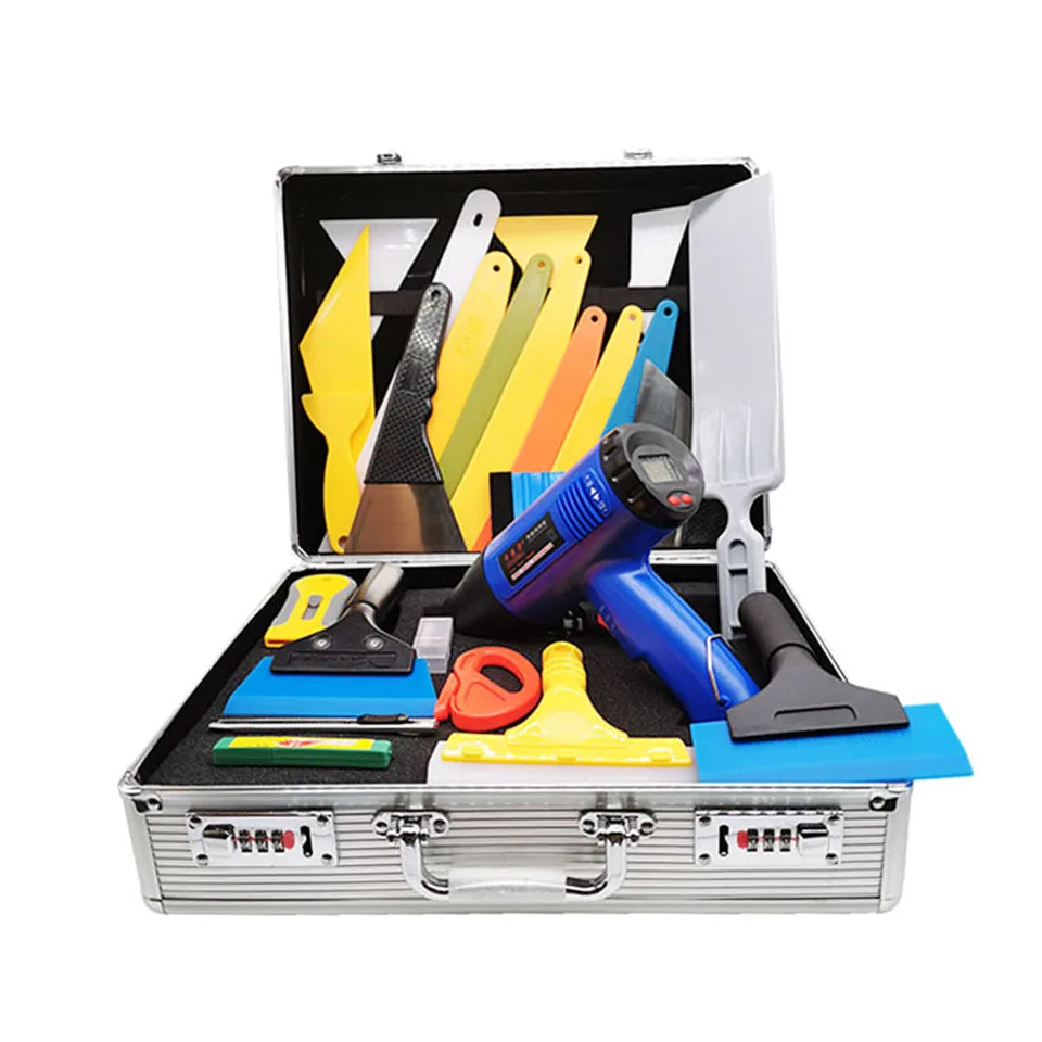 Car Wrap Window Tint Application Tools Vinyl Squeegee Kit Included Quick Foot Vinyl Squeegee,Heat Gun, Razor Razor&Case KDL-12