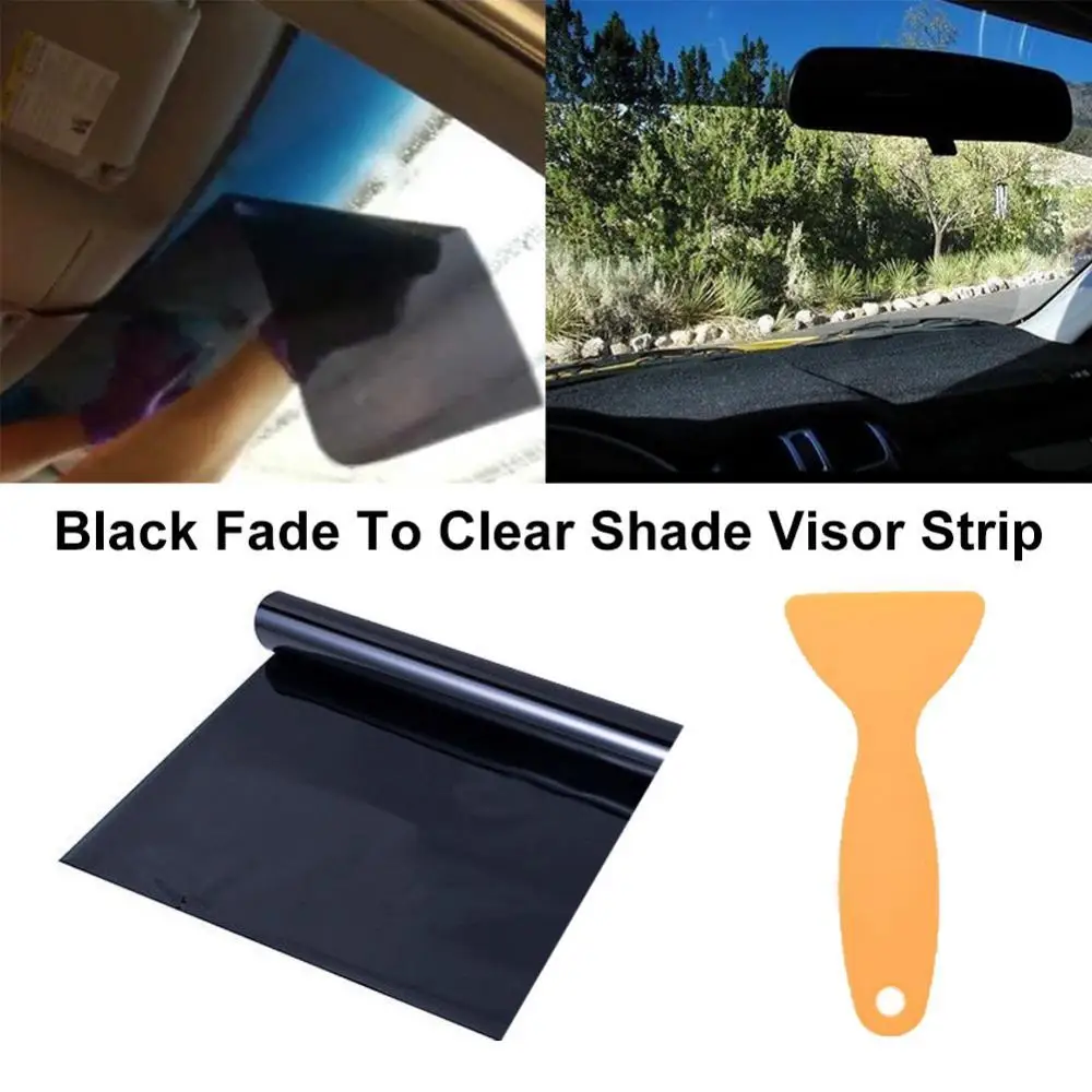 Universal Convenient 20x150cm Car Windscreen Window Glass Sun Shade Visor Film Sticker with Scraper car Accessories