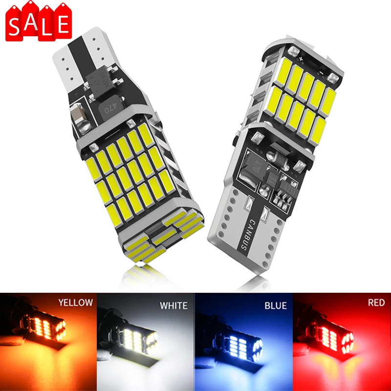 2/10pcs T10 W5W T15 W16W Car Led Lights Canbus No Error 4014SMD For Car Accessories Interior Lamps Tail Reverse Lights White 12V