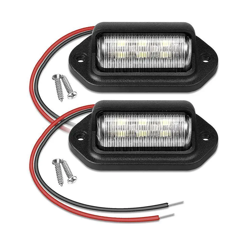 12V 6 LED Car License Number Plate Light For SUV Auto RV Truck Trailer Tail Light License Plate Lights Lamp Car Accessories