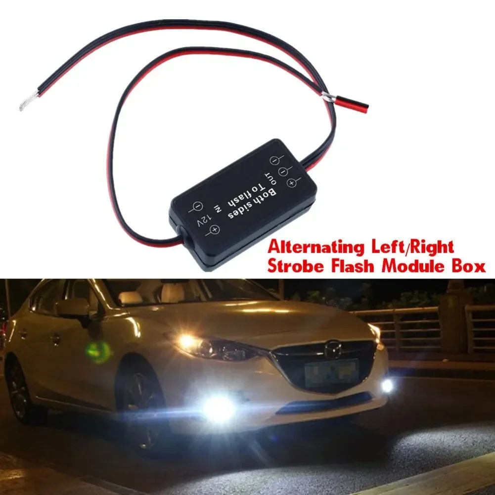 1X Alternating Left / Right Strobe Flash Module Box Fog Lights LED DRL Strips Multi-function Flashing Controller Front Fog Light