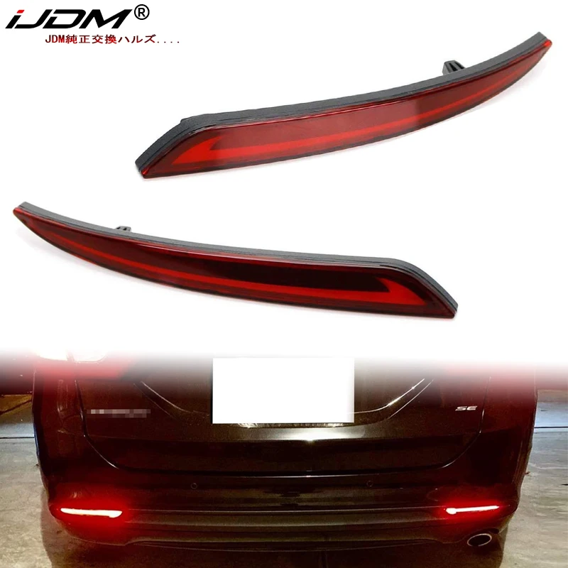 JDM Fluid Style LED Bumper Reflector Tail Lights For 2013-up Ford Fusion Mondeo Tail Lights & Brake Lights and Turn Signal Light