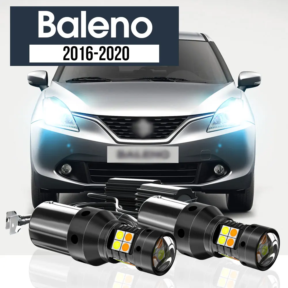 2pcs LED Dual Mode Turn Signal+Daytime Running Light Blub DRL Canbus Accessories For Suzuki Baleno 2016-2020 2017 2018 2019