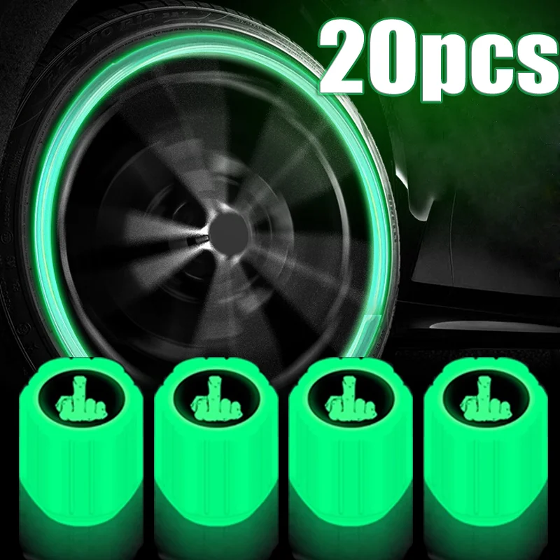 New Logo Luminous Valve Caps Car Tire Night Wheel Hub Nozzles Glowing Decor Cap Universal Motorcycles Bike Luminous Valve Cap