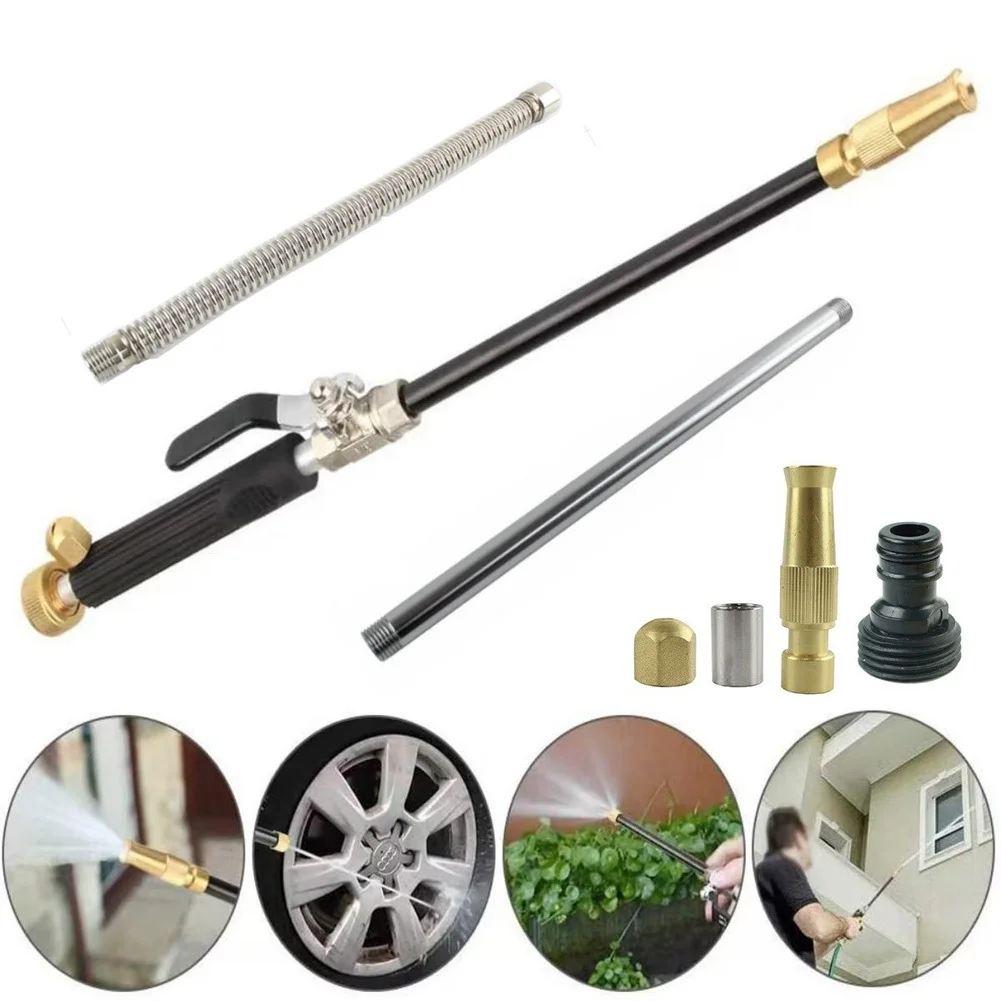 High Pressure Power Washer Wand, Watering Sprayer Tool, Garden Water Hose Nozzle, Detachable Adjustable Flexible Watering Wand