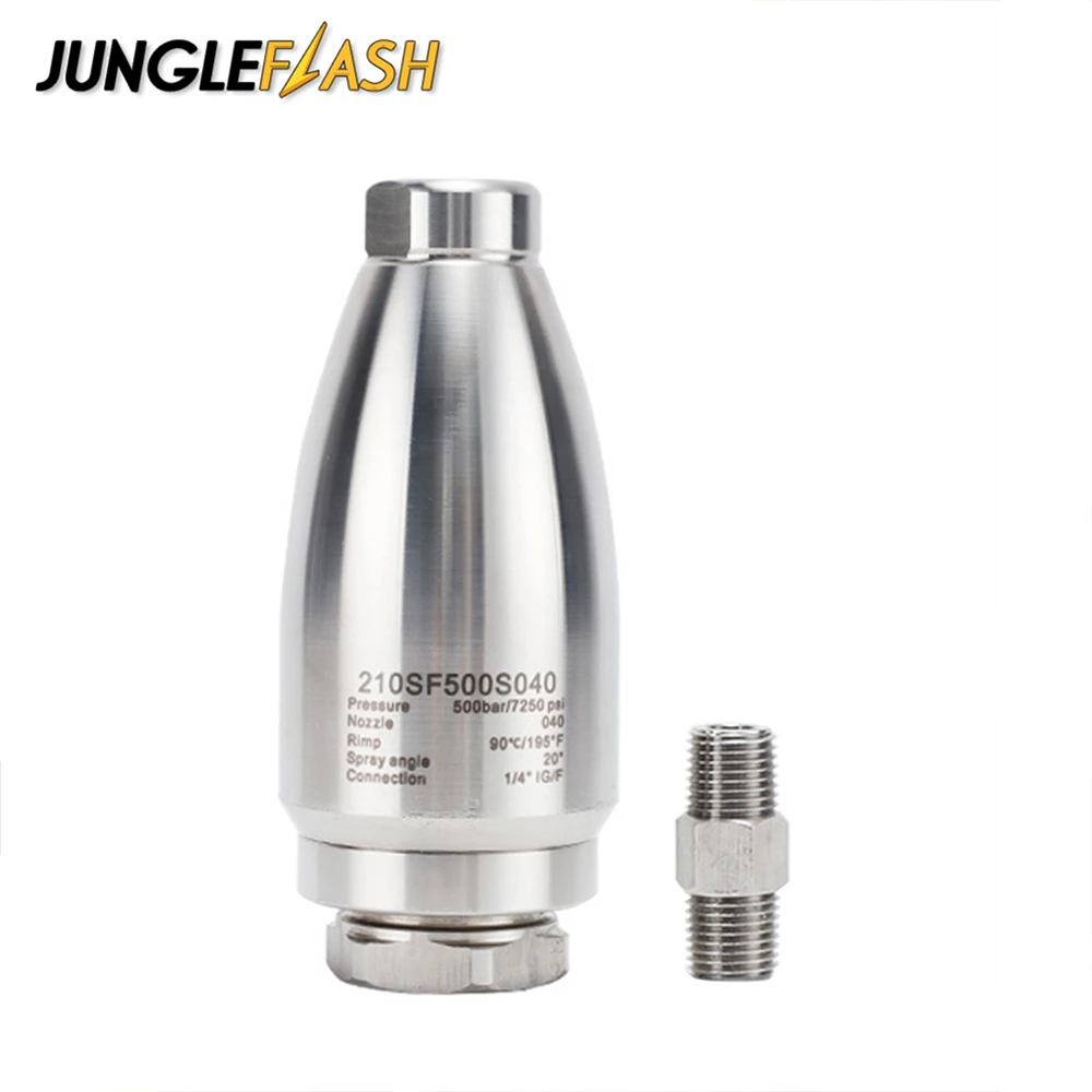 JUNGLEFLASH Turbo Nozzle for High Pressure Washer Rotating Nozzle for Hot and Cold Water 500Bar 7250PSI Car Washing Machine