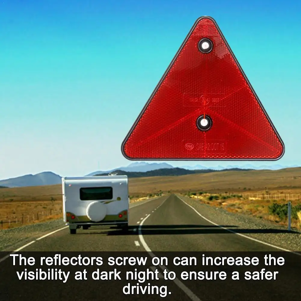 Red Trailer Triangle Reflectors Rear Reflectors Back Marker Warning Reflective Strips Auto Stop Warning Sign Truck Plate Light