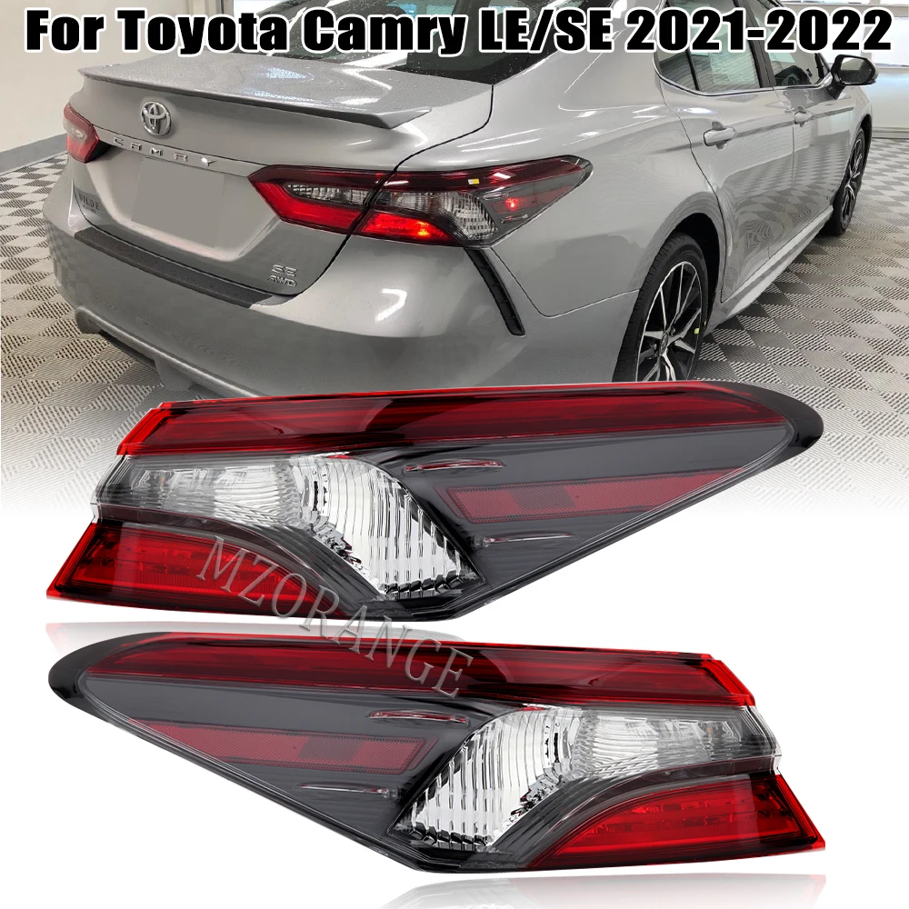 For Toyota Camry 2021 2022 LE SE US Version Car Rear Tail Lights 2PCS Halogen Out Side Driving Brake Turn Signal Lamp