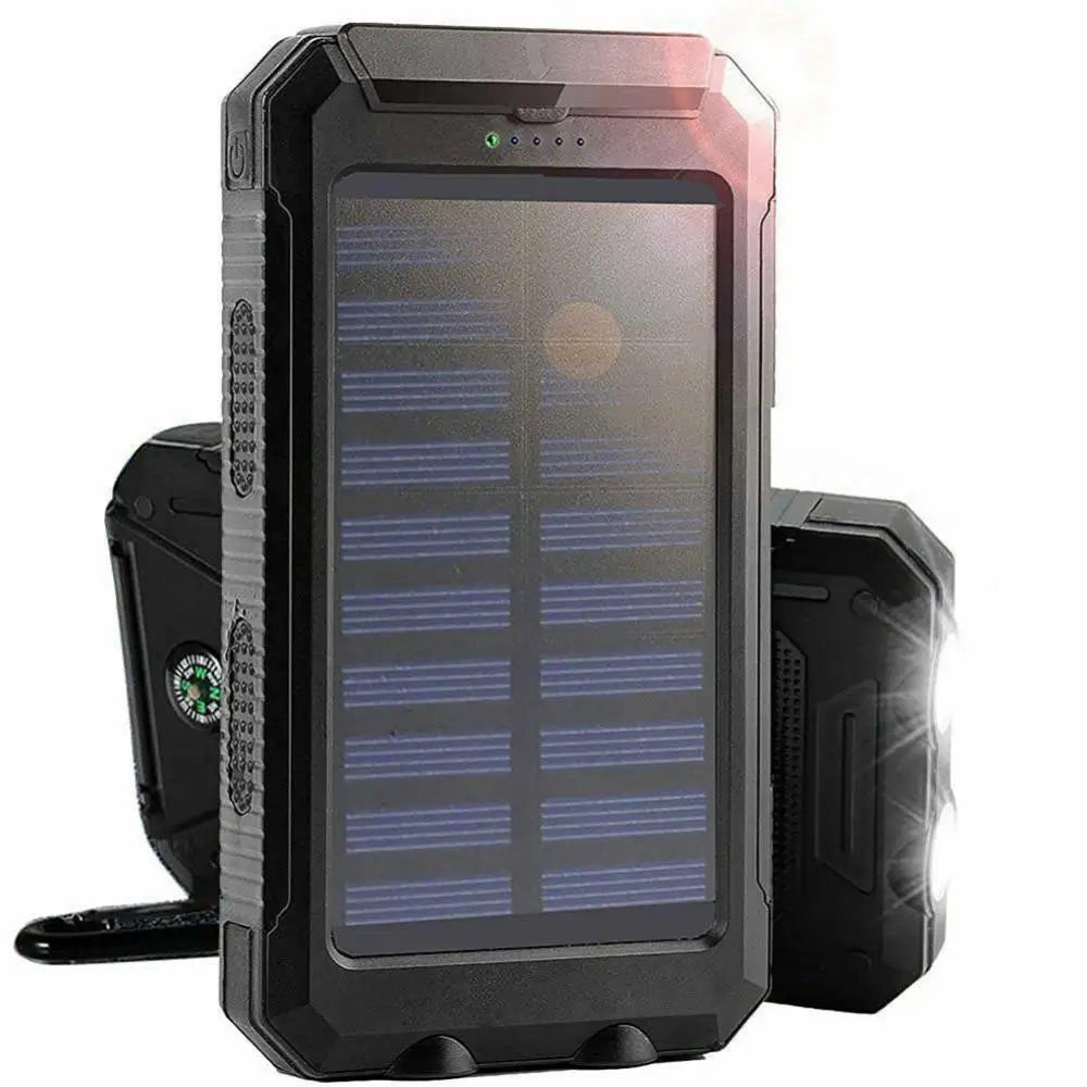 Waterproof LED Charging Poverbank1.5W 5V 2.1A 1A  Dual USB DIY Solar Power Bank Case Kit External Battery Charger Box Flashlight