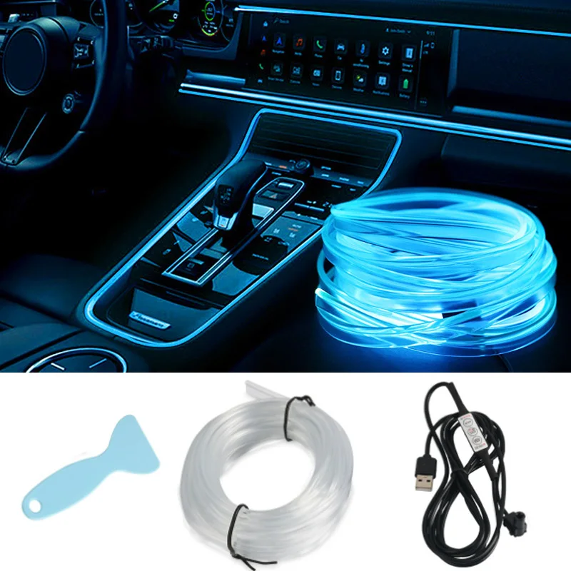 Car Ambient Light Decorate Light Bar Rgb 1/2/3/4/5M Car Interior Neon Atmosphere Auto Console Air Outlet Lamp Led Light Strips