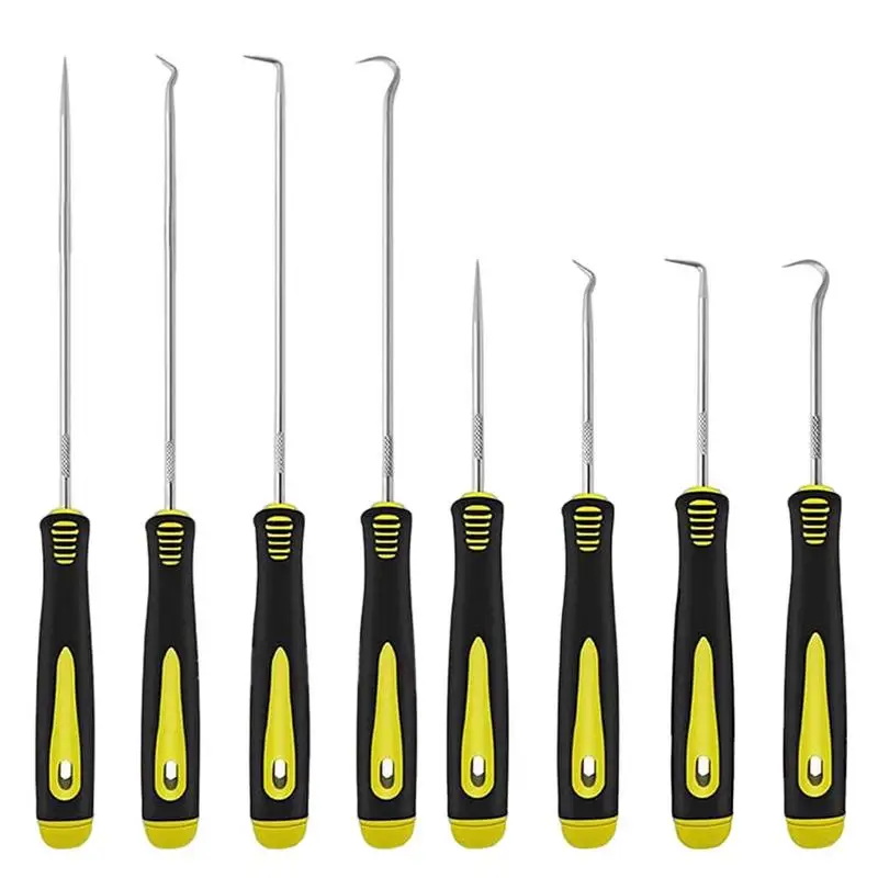 Mechanic Pick Set 4pcs Precision Automotive Pick Tool Set Ergonomic Handle Gasket Scraper Tools With 45 Degree 90 Degree Hook