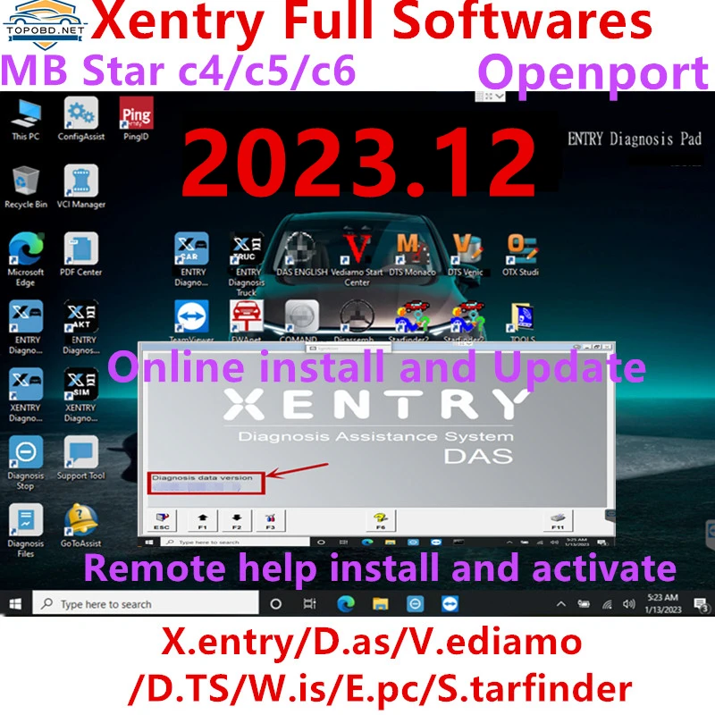 2023.12 Xentry DAS Diagnostic Software for Mersedes Benz 2023.12 MB STAR sd C4/C5/C6 software xentry DAS install or upgrade onli